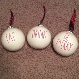 New Rae Dunn Eat, Drink, Be Merry Ornaments